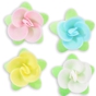 Flor com Folha de Oblea 4 Cores 50mm 200 un