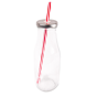 Garrafa de Vidro com Tampa de Metal e Palhinha 440ml 68x190mm 48 un