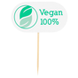 Pick em Madeira Marcador de Comida 80mm Vegan 100% 100 un