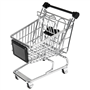 Mini Carrinho de Compras em Ao Cromado 130x135x95mm 6 un