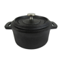 Cocotte de Ferro Preto Redonda com Tampa 550ml 130/165x60mm 6 un