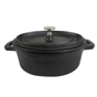 Cocotte de Ferro Preto Oval com Tampa 800ml 179/239x140x69mm 6 un