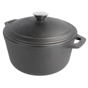Cocotte de Ferro Preto Redonda com Tampa 4800ml 255/330x125mm 2 un