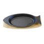 Prato Peixe de Ferro com Base em Madeira 480x195mm 6 un