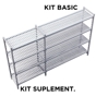 Kit Suplementar para Estante Ventilada 455x910x1800mm em Ao Coberto com PP Cinzento