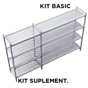 Kit Suplementar para Estante Ventilada 610x910x1800mm em Ao Coberto com PP Cinzento
