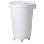 Contentor Plstico HDPE Branco com Tampa e Rodas para Alimentos 150L 615x820mm