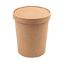 Copo + Tampa em Cartolina Kraft para Sopa ou Comidas Quentes 960ml 117x90x135mm Caixa 250
