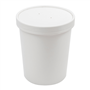 Copo + Tampa em Cartolina Branca para Sopa ou Comidas Quentes 960ml 117x90x135mm Caixa 250