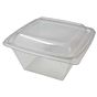 Tampa Plstico RPET Alta para Saladeira Clear 750ml 160x160x20mm 400un