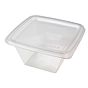 Tampa Plstico RPET Rasa para Saladeira Clear 375/500ml 140x140x0mm 400un