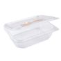 Embalagem Pl�stico PET/RPET Optipack 750ml 187x138x53mm com Garfo de Madeira 400 un