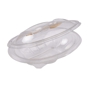 Embalagem Pl�stico PET/RPET Oval Sekipack 370ml 190x140x64mm com Garfo Madeira 400 un
