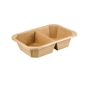 Recipiente Kraft+PE Retangular 2 Compartimentos Multiusos 184x134x45mm 6x50 un