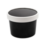 Copo + Tampa em Cartolina Preto para Sopa ou Comidas Quentes 240ml 90x75x61mm Caixa 250