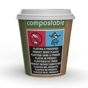 Copo de Carto+PLA para Bebidas Quentes 120ml 4oz Castanho Vegware 20x50 un