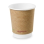 Copo de Carto+PLA para Bebidas Quentes Dupla Parede Kraft 250ml 8oz Vegware 10x50 un