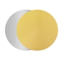 Disco Circular em Carto Metalizado Dourado/Prateado 140 mm 100 un