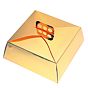 Caixa em cartolina metalizada a ouro para bolos 245x245x100mm 100 un