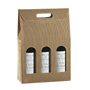 Caixa em Carto para 3 Garrafas Kraft Ondulado 270x90x340mm 30 un