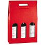 Caixa em Carto para 3 Garrafas Vermelho 270x90x385mm 30 un