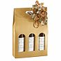 Caixa em Carto para 3 Garrafas Dourado 270x90x385mm 30 un