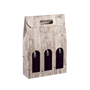 Caixa em Carto para 3 Garrafas Wood 270x90x385mm 30 un