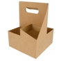 Bandeja Transporte 4 copos em Microcanelado Kraft 180x180x240mm 200 un