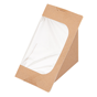 Caixa Nano-Micro com Janela com Adesivo Triangular para Sandes Tripla 124x124x83mm 10x50 un
