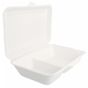 Contentor Rectangular em Cana de Acar Branco 2 cavidades 165x225mm 1000ml 500un