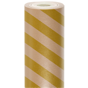 Papel de embrulho Kraft Natural 60g/m2 0,7x50m Riscas Douradas 1 rolo