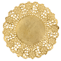Naperon em Papel Rendado Dourado Circular 120 mm 100 un