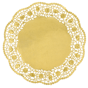 Naperon em Papel Rendado Dourado Circular 270 mm 100 un