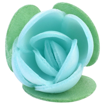 Flor Rosa de Oblea Azul 30mm 180 un