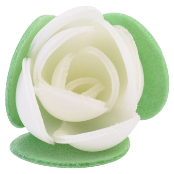 Flor Rosa de Oblea Branco 30mm 180 un