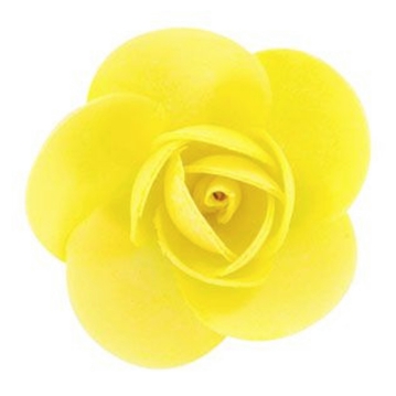 Flor Rosa Linda de Oblea Amarelo 55mm 90 un
