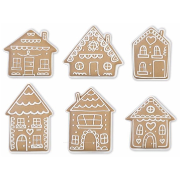 Maisons de No�l en sucre 44/60mm 6 mod�les 18 unit�s