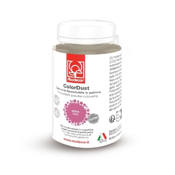 Corante em P ColorDust Rosa Glitter Modecor 25g