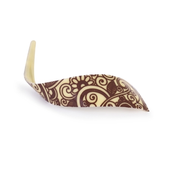 Decora��es de Chocolate Modecor - Virgula Chocolate Branco com Flores 76 un
