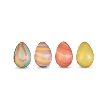 Decora��es de Chocolate Modecor - Coloured Eggs 3D White Chocolate 4 Modelos 64 un