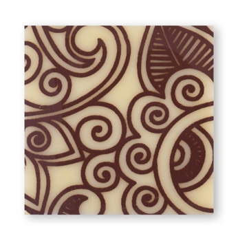 Modecor Formas Finas - Quadrado Chocolate Branco com Flores 240 un