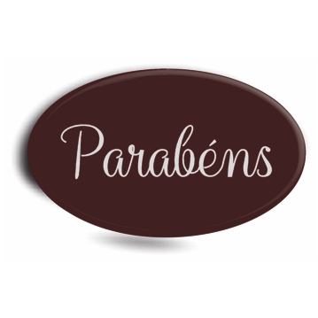 Chocolate Negro (40% Cacau) Oval com Impresso Parabns 47x28mm 5x24 un