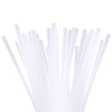 Biodegradable and Compostable PLA Straight Straw - White 6x210mm 150 pcs