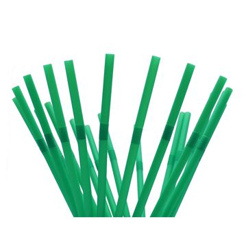 Biodegradable and Compostable PLA Flexible Straw Individually Wrapped in Paper - Green 6x240mm 400un