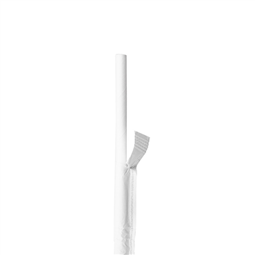 Palhinha Direita em Papel Embrulhada Individualmente - Branca  6x200mm 12x250un