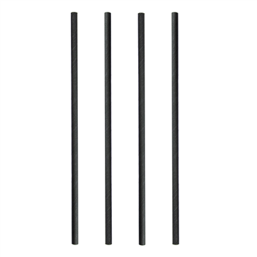 Palhinha Direita em Papel Avulso - Preto  6x200mm 250un