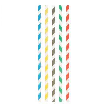 Palhinha Direita em Papel Avulso - Cores Sortidas Espiral  8x235mm 30x100 un