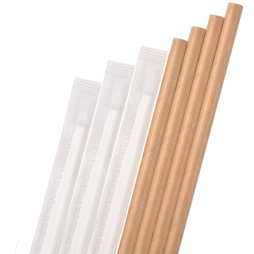 Palhinha Direita em Papel Embrulhada Individualmente - Kraft  6x200mm 500un