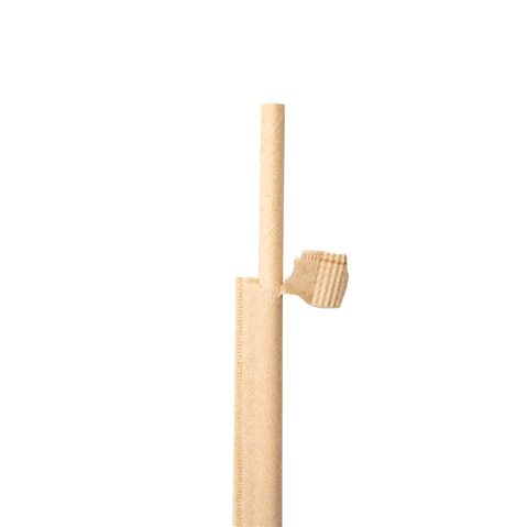 Palhinha Direita em Papel Embrulhada Individualmente - Kraft  6x200mm 250un