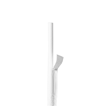 Palhinha Direita em Papel Embrulhada Individualmente - Branca  8x200mm 30x100un